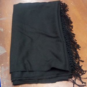 Pashina Feel Black Scarf  27"x69" With Fringe NWT